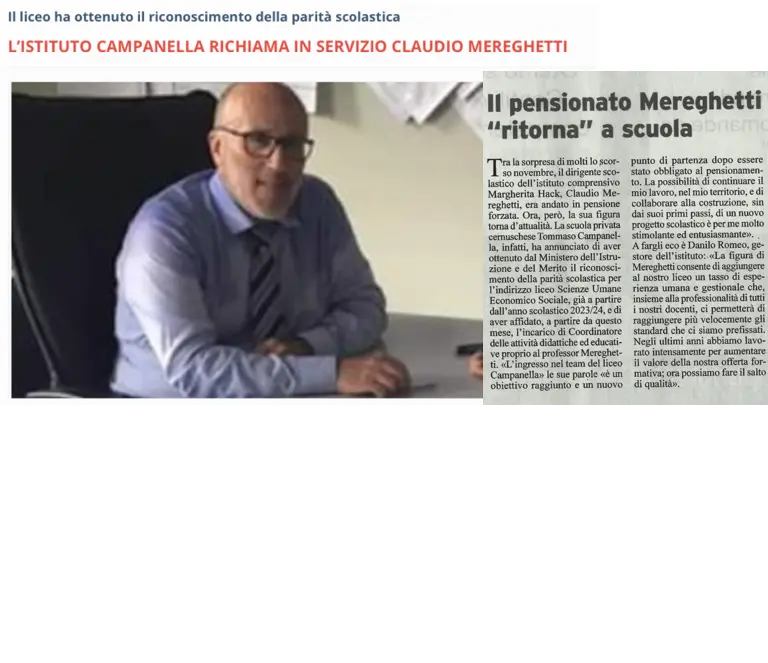 il Preside Mereghetti istituto Campanella